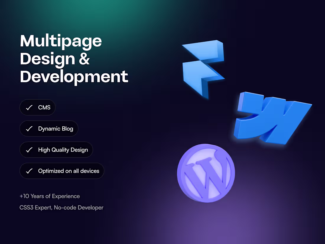 Cover image for Multi-Page Web Design & No-code Development