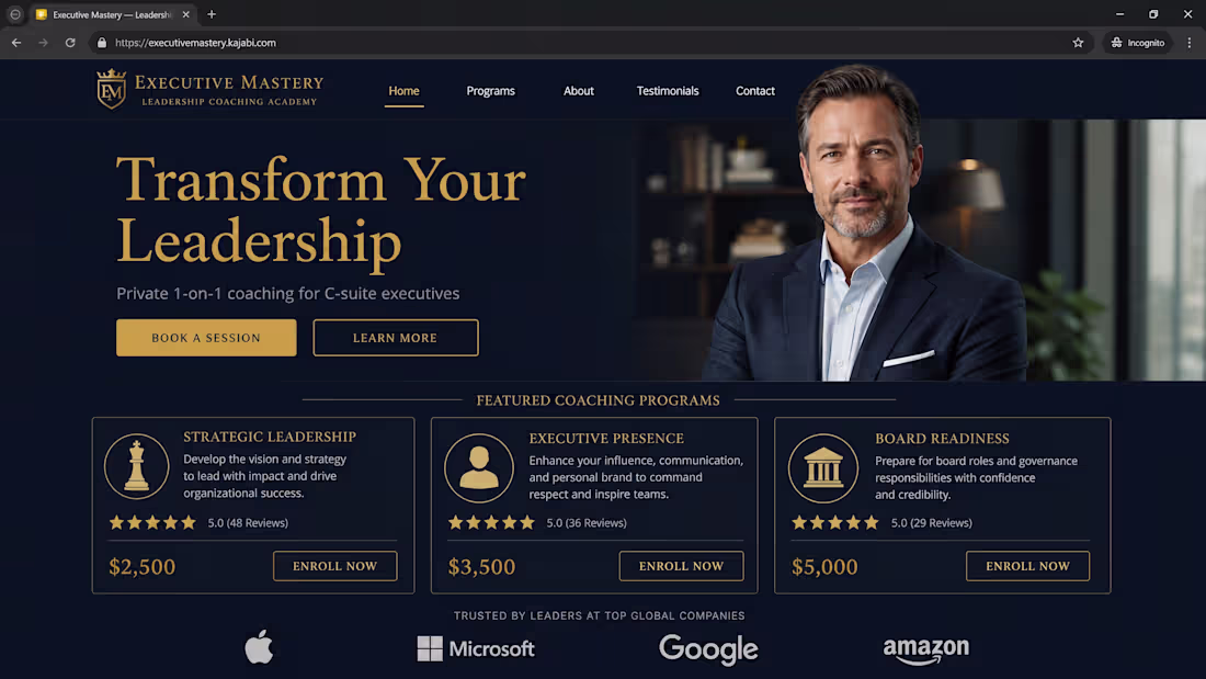 Cover image for Executive Mastery - Leadership Coaching