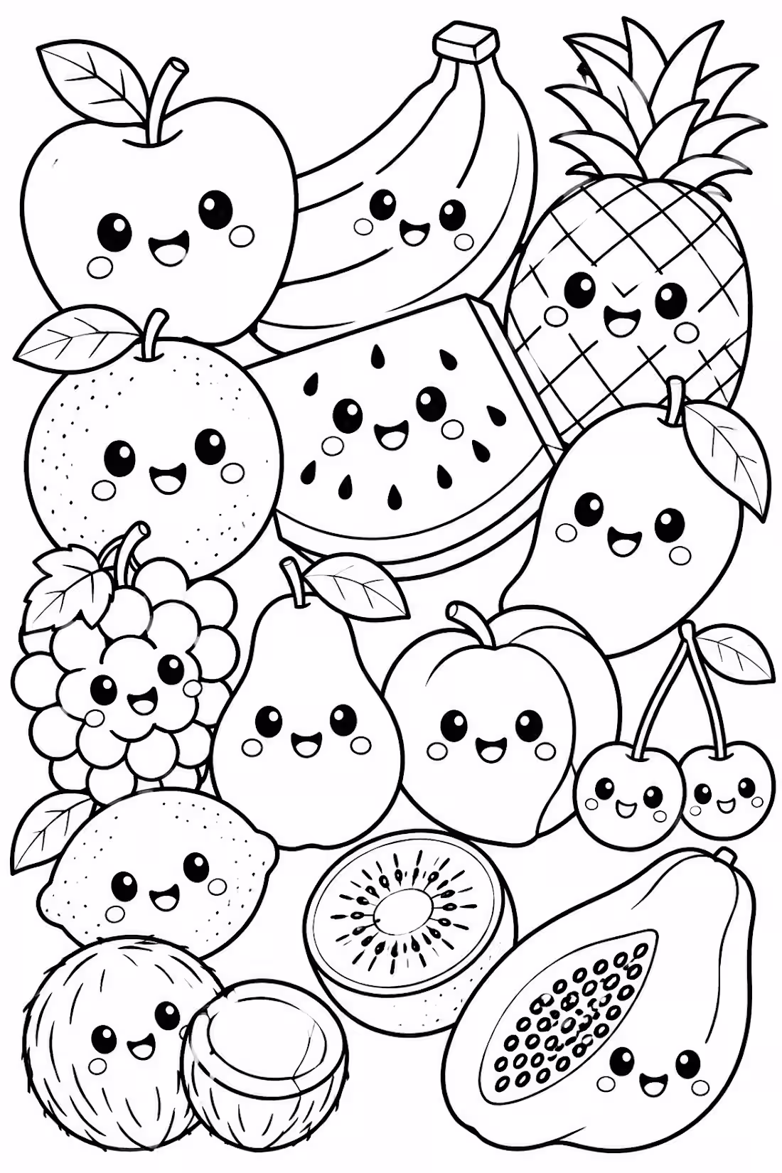 Cover image for Cute Fruit Coloring Page for Kids.