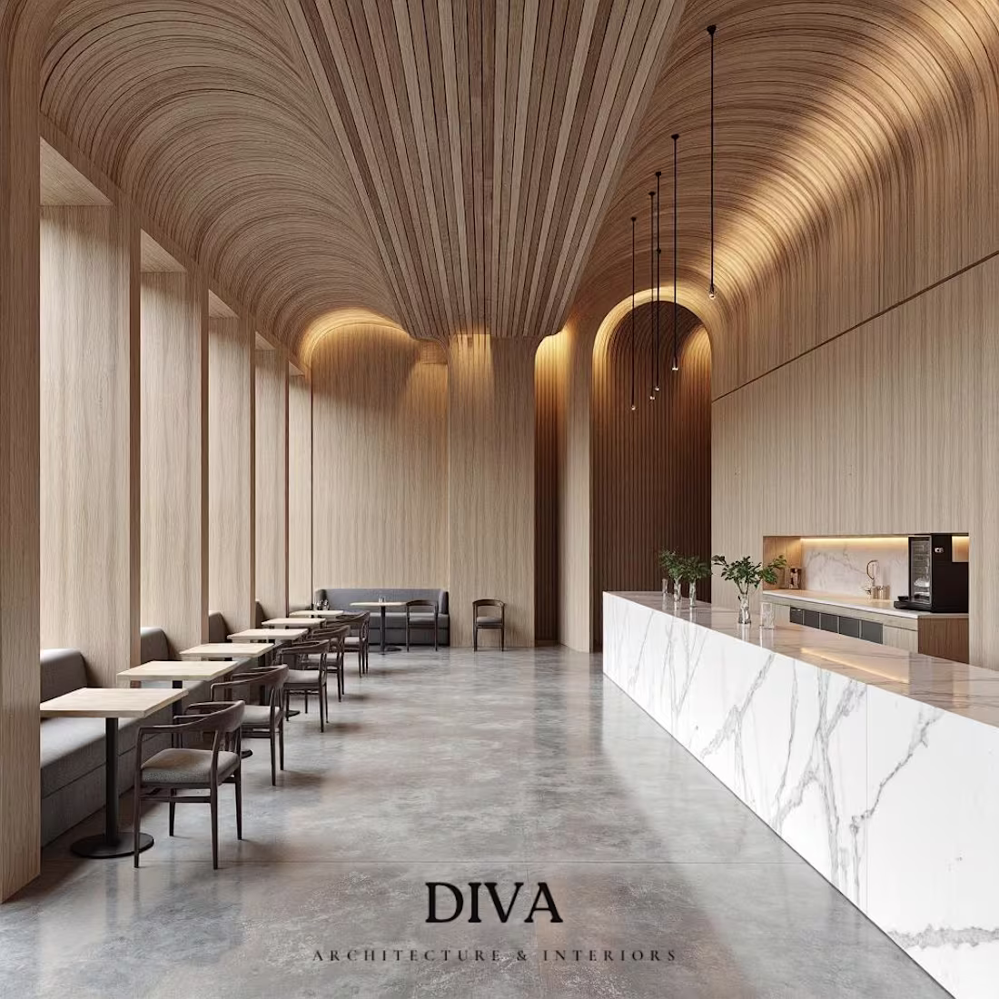 Cover image for Vaulted Timber Café Interior –