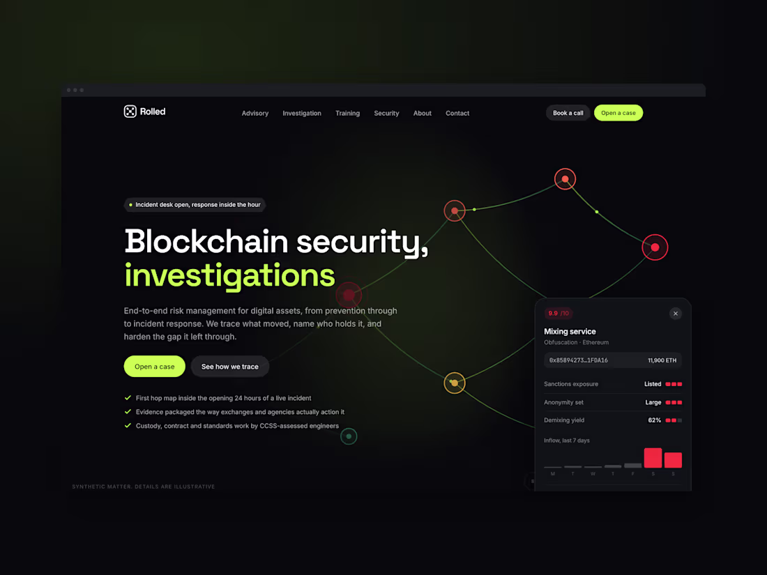 Cover image for Interactive Website for Blockchain Security Firm