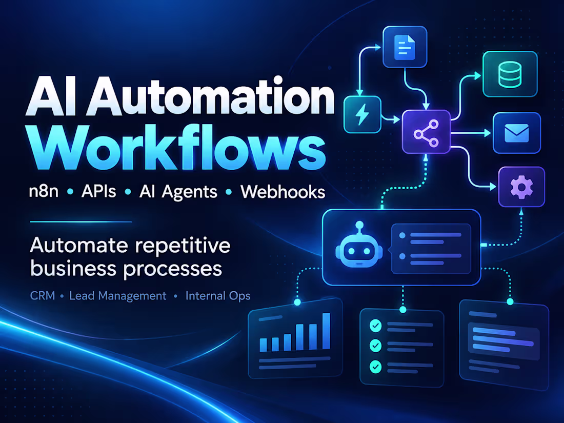 Cover image for AI Automation Workflows with n8n, APIs & AI Agents