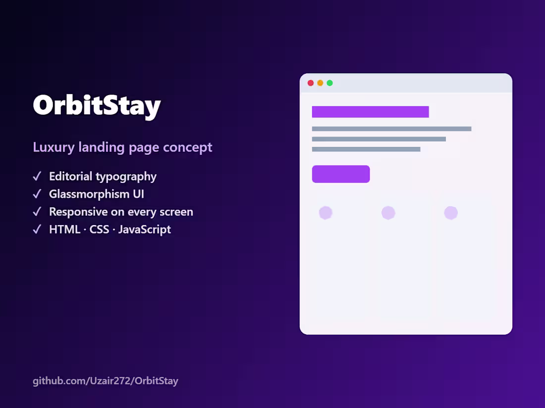Cover image for OrbitStay: luxury landing page concept