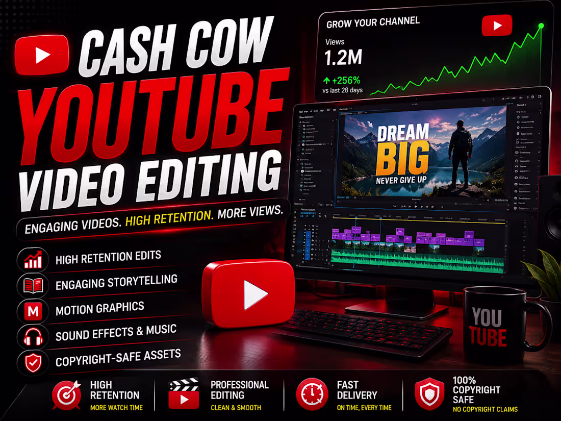 Cover image for Cash Cow YouTube Video Editing