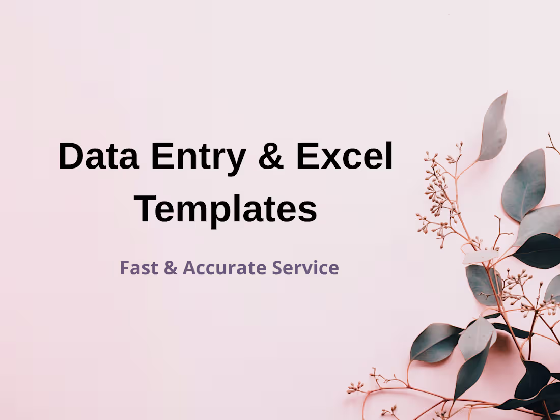 Cover image for Fast and Accurate Data Entry Services