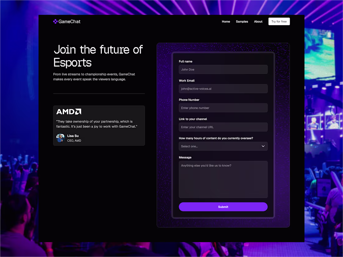 Cover image for Streamline Your Esports Team's AI Translation Contact Page