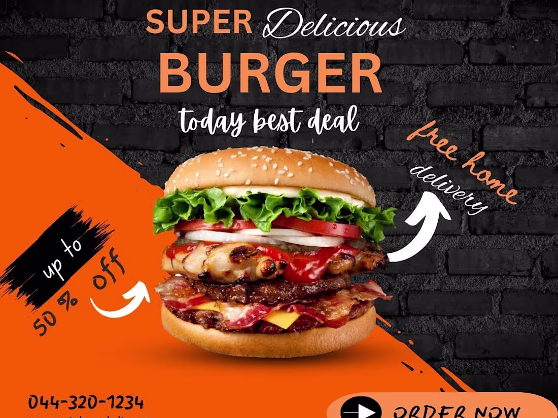 Cover image for food promotional poster design from
