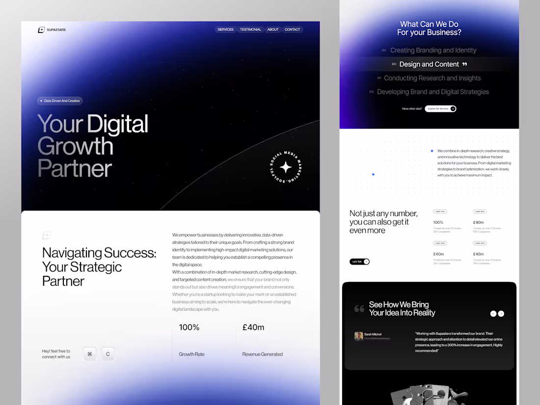 Cover image for Supastars - Digital Agency Landing Page