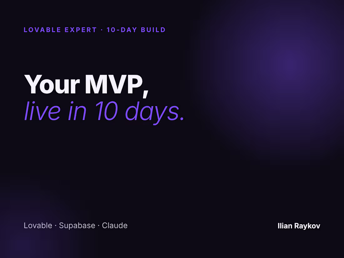 Cover image for Lovable MVP: idea to live product in 10 days