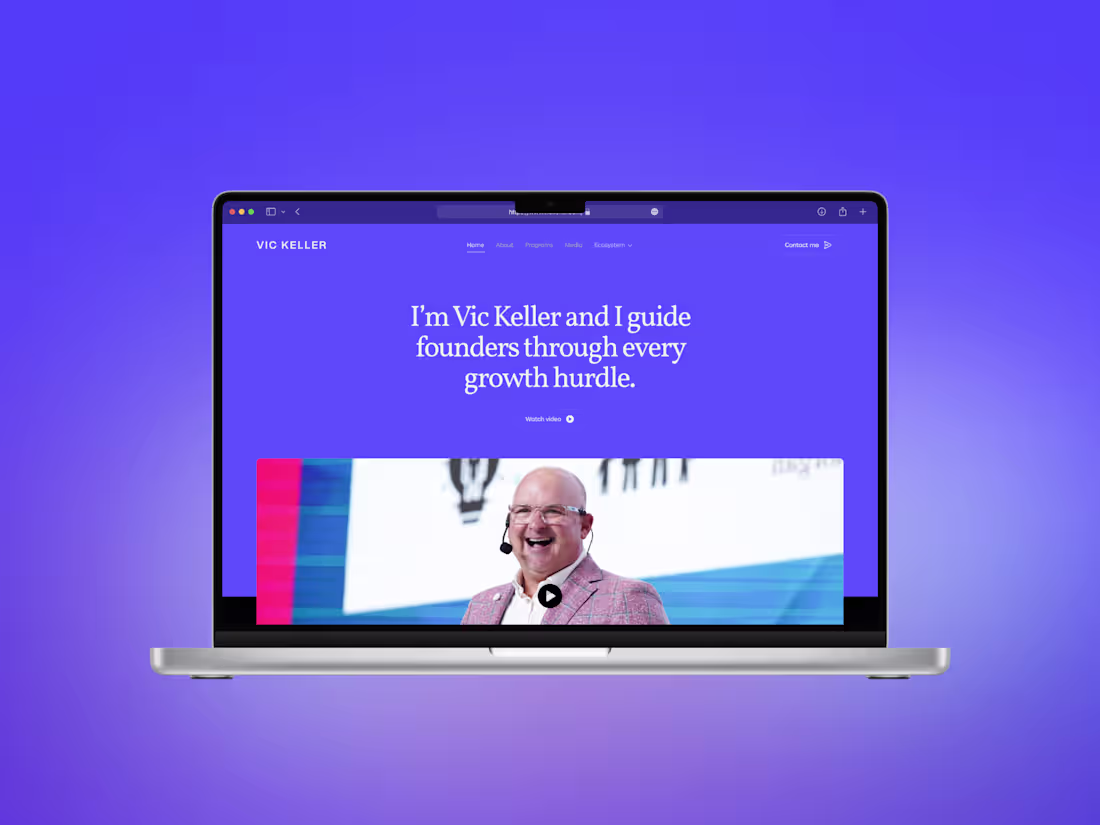 Cover image for Vic Keller Personal Brand Website Development
