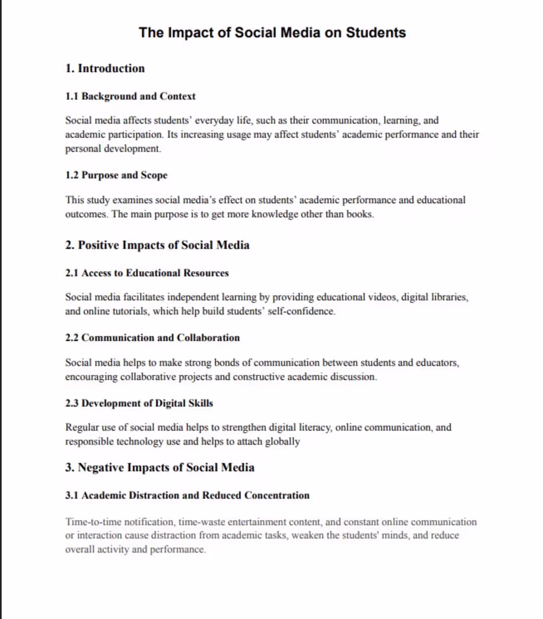 Cover image for The Impact of Social Media on Students | Sample Sheet 01