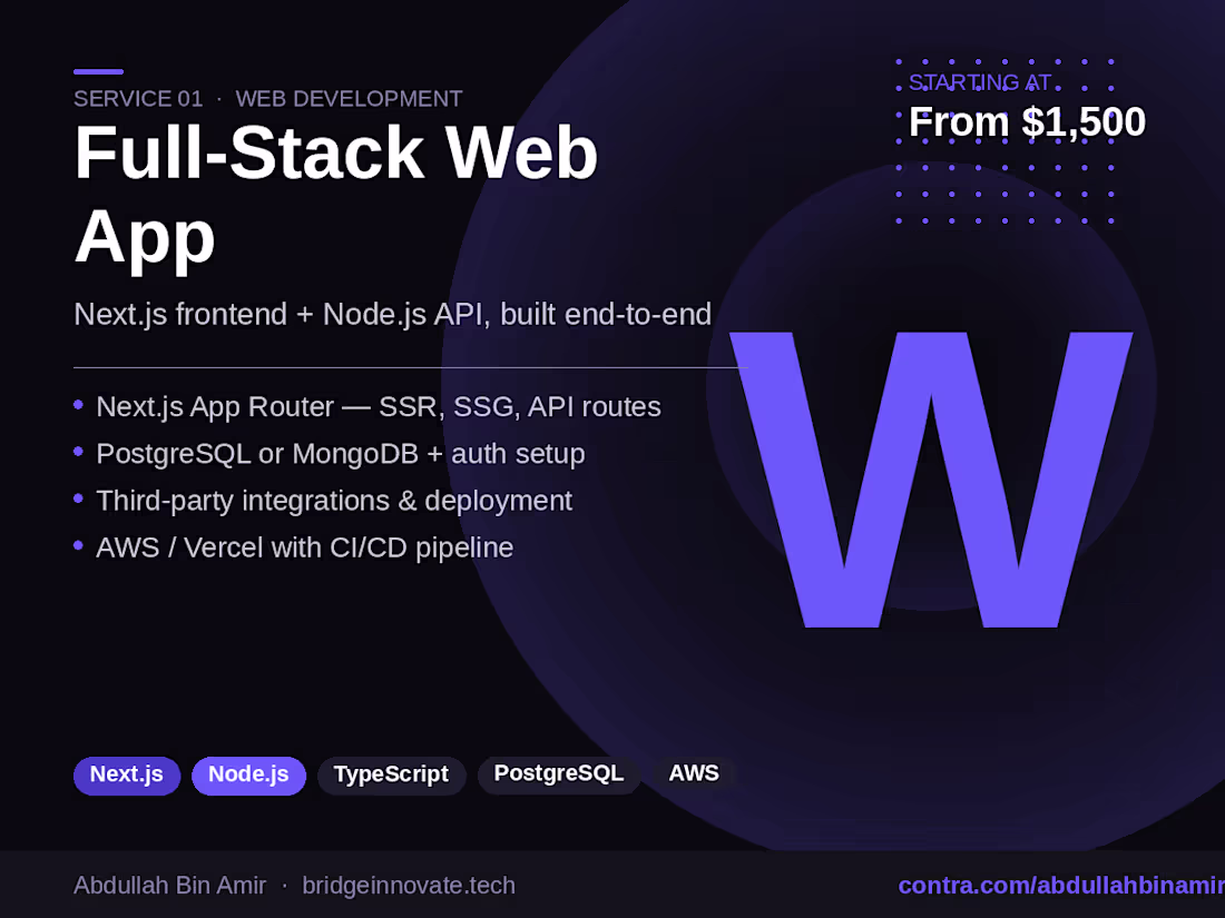 Cover image for Full-Stack Web App (Next.js + Node.js)