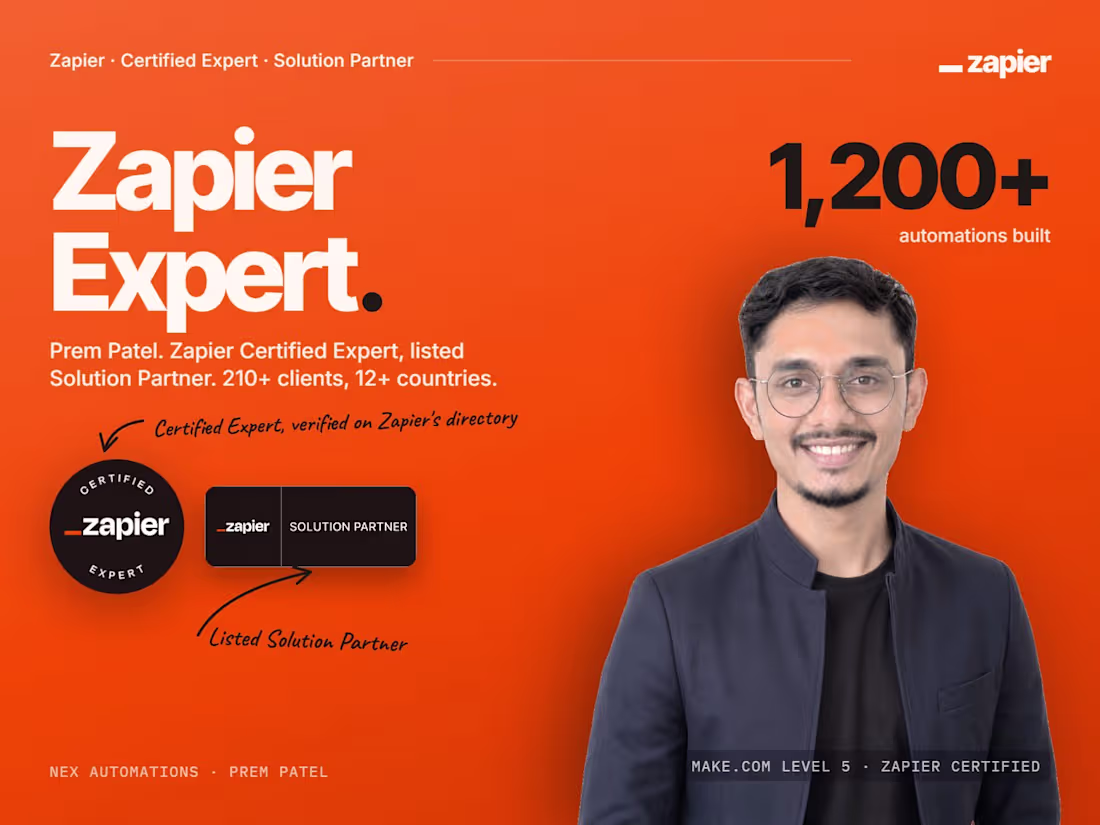 Cover image for Zapier Expert · Certified Solution Partner: Zaps That Hold