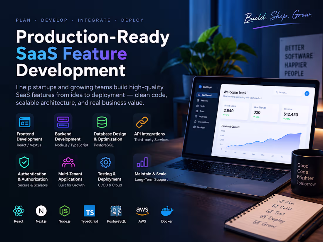 Cover image for Production-Ready SaaS Feature Development