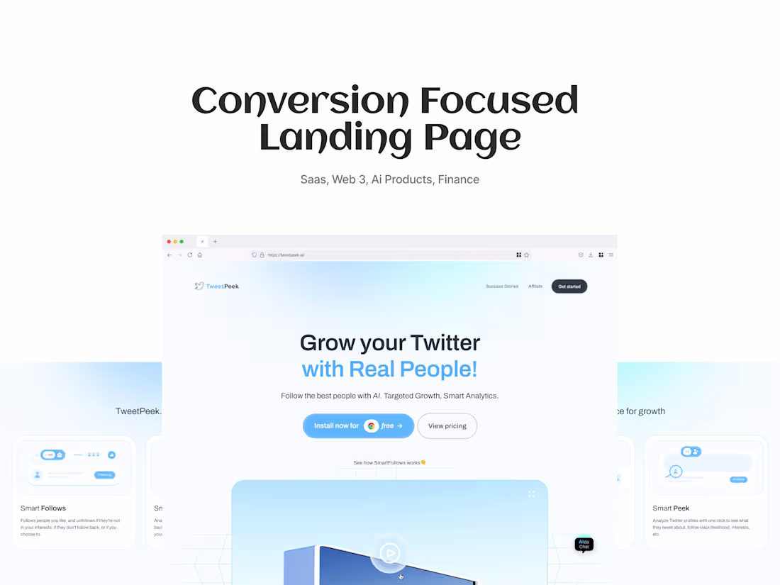 Cover image for Conversion Focused Landing Page/Website