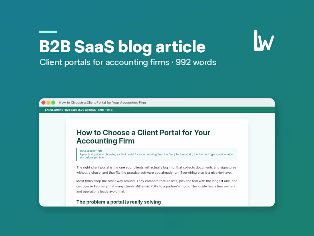 Cover image for B2B SaaS Blog: How to Choose a Client Portal for Accountants
