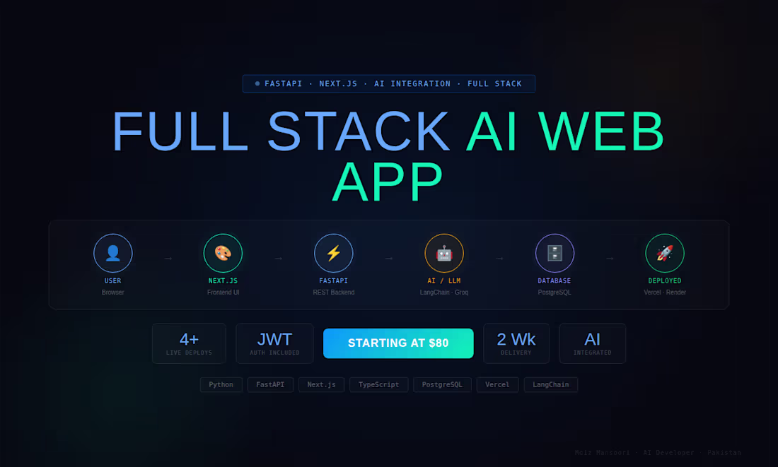 Cover image for Full Stack AI Web Application