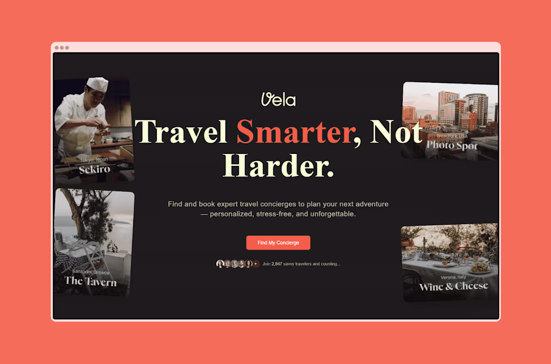 Cover image for Vela: Social Travel App with 98% AI Tagging