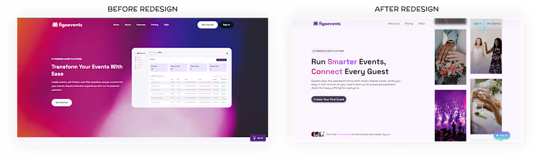 Cover image for Figoevents Website Redesign