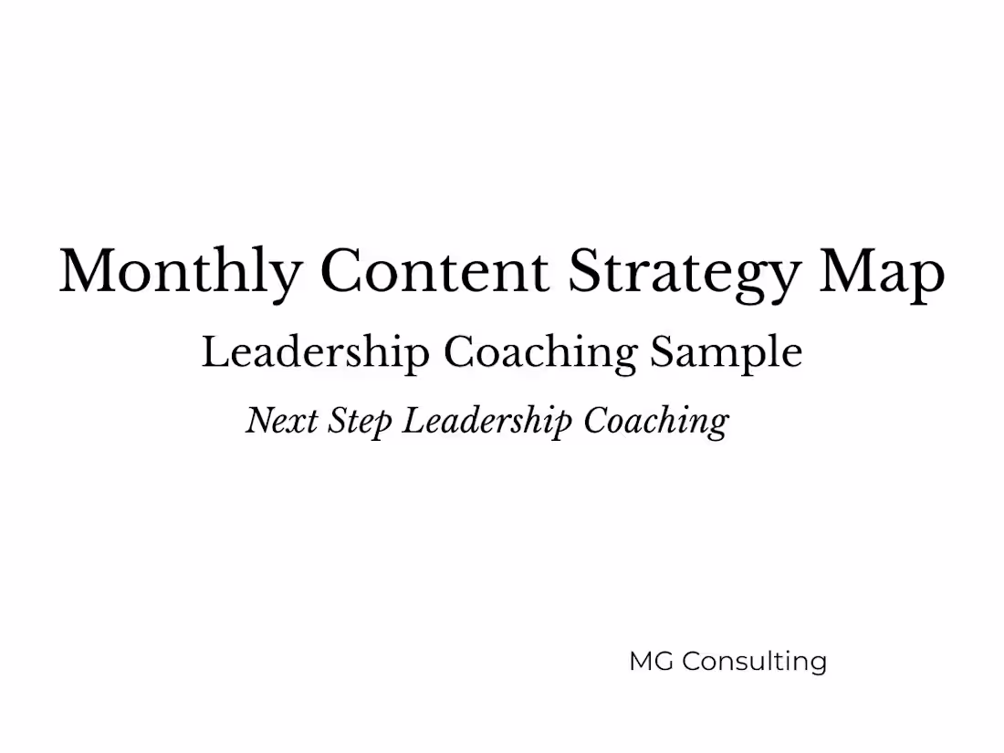 Cover image for Monthly Content Strategy for a Leadership Coaching Business