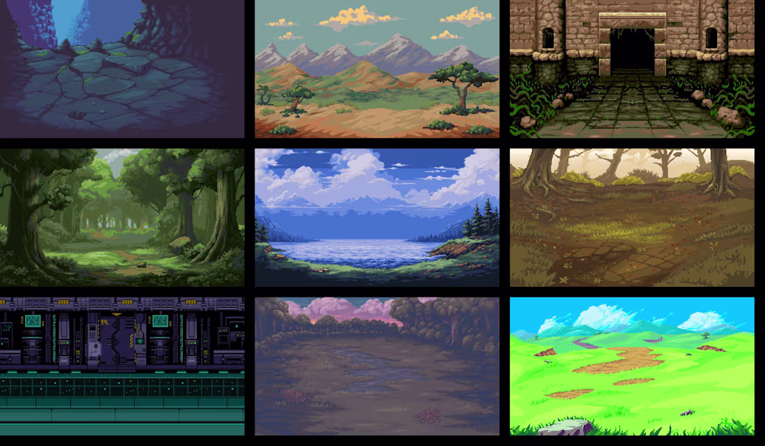 Cover image for Pixel Art Landscape Backgrounds