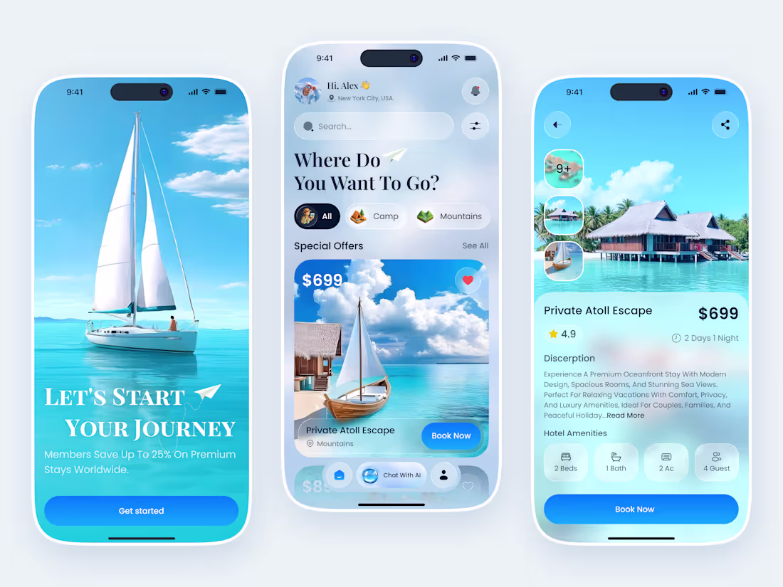Cover image for AI Travel Booking App UI/UX