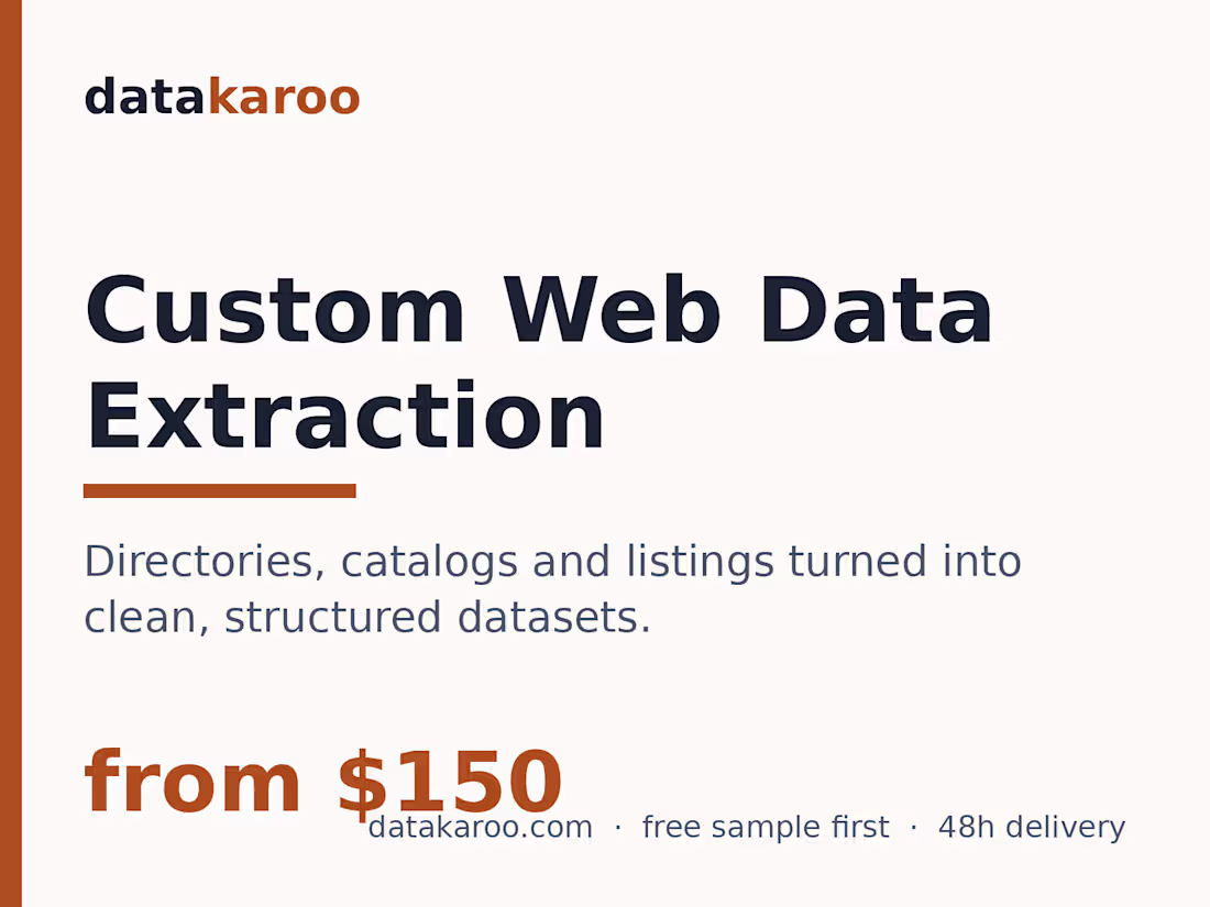 Cover image for Custom web data extraction (from $150)