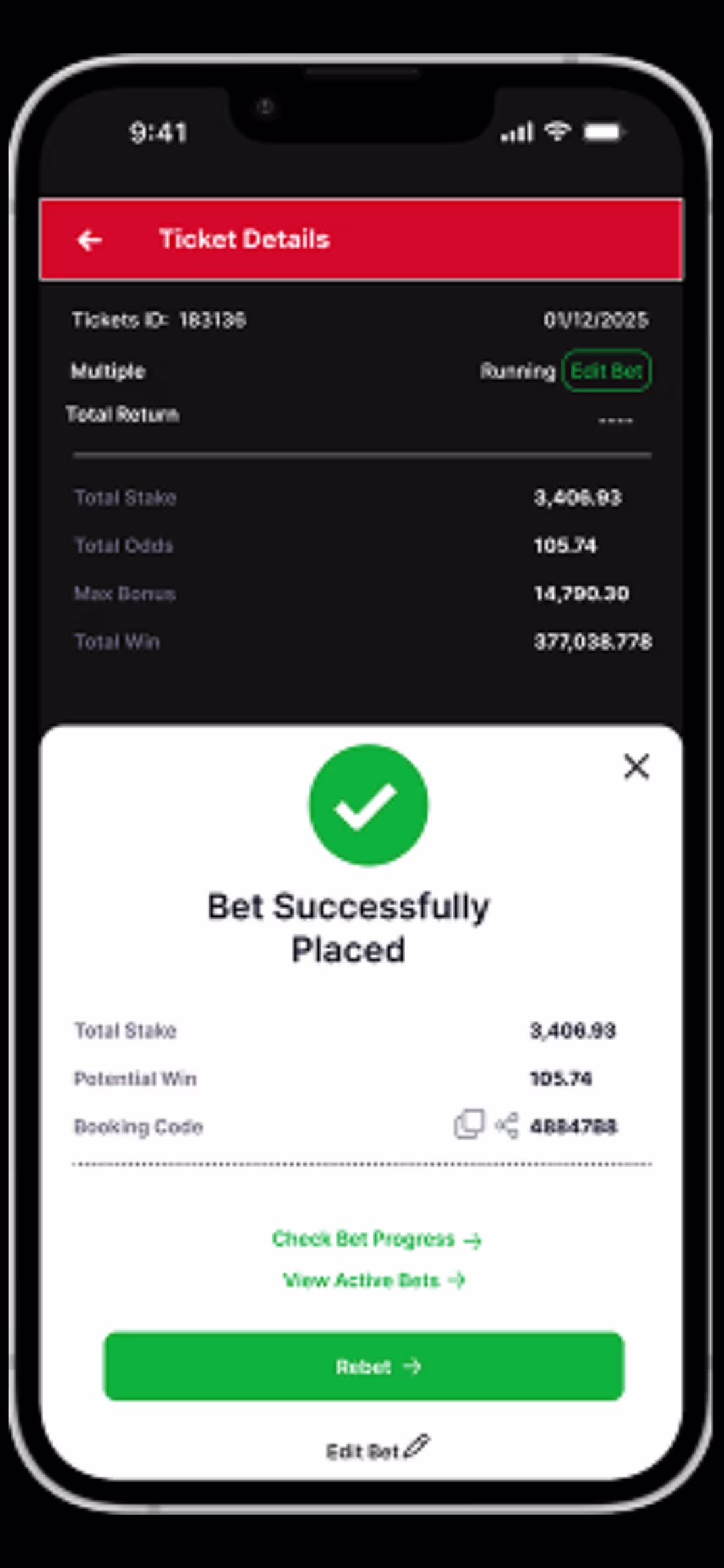 Cover image for Sports Betting App Live Match Screen