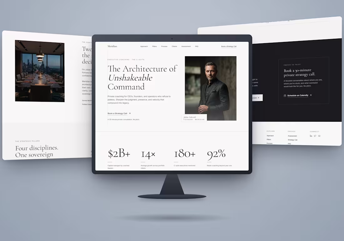 Cover image for Kajabi Executive Coaching Website Design