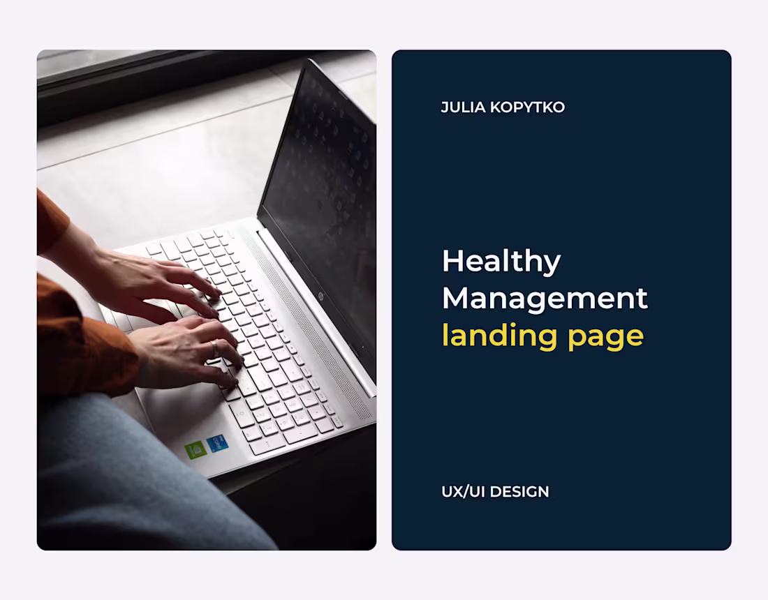 Cover image for Healthy Management - landing page - UX/UI design