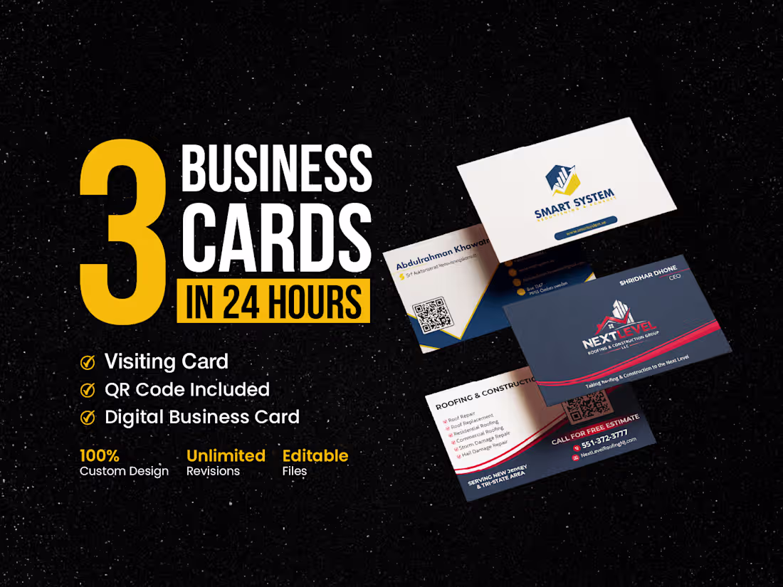 Cover image for design 24 hour business card | visiting card digital qr code
