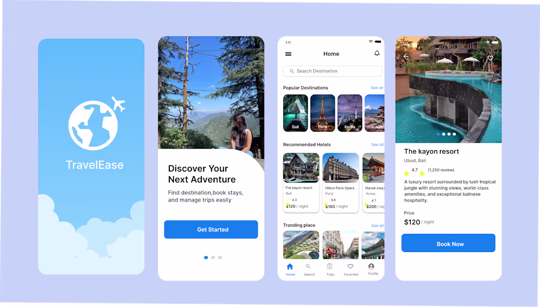 Cover image for Travel Ease – Travel Booking App