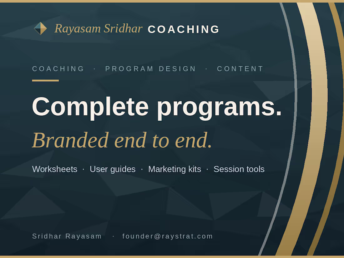 Cover image for I design coaching programs that