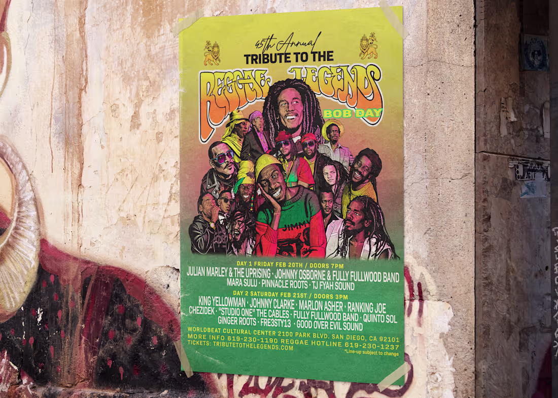 Cover image for 45th Tribute to the Reggae Legends — San Diego 2026