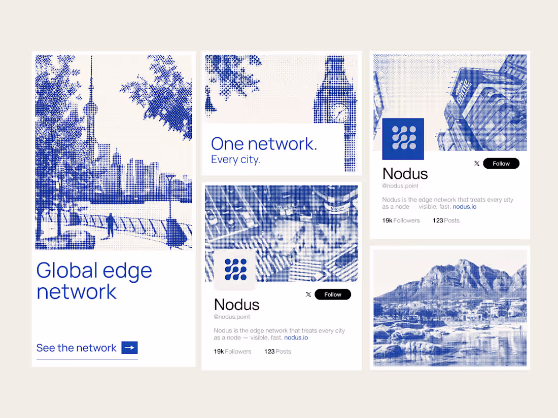 Cover image for Nodus — Brand System and Framer Dev for a Global Edge Network