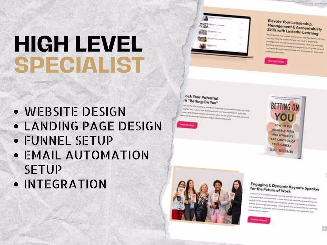 Cover image for gohighlevel landing page, website design, funnel setup