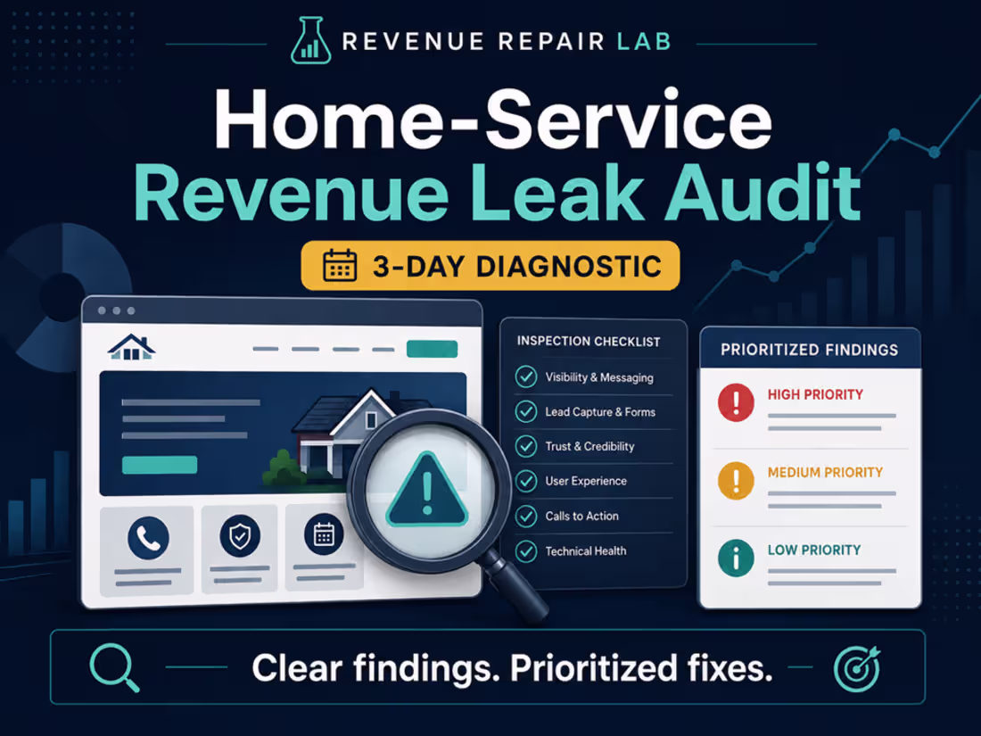 Cover image for Home-Service Revenue Leak Audit — 3-Day Diagnostic