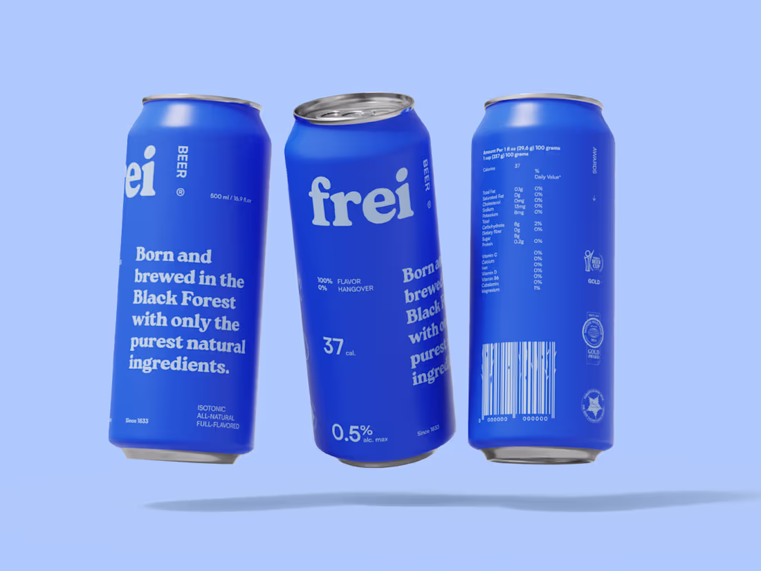 Cover image for Single product branding for frei beer.