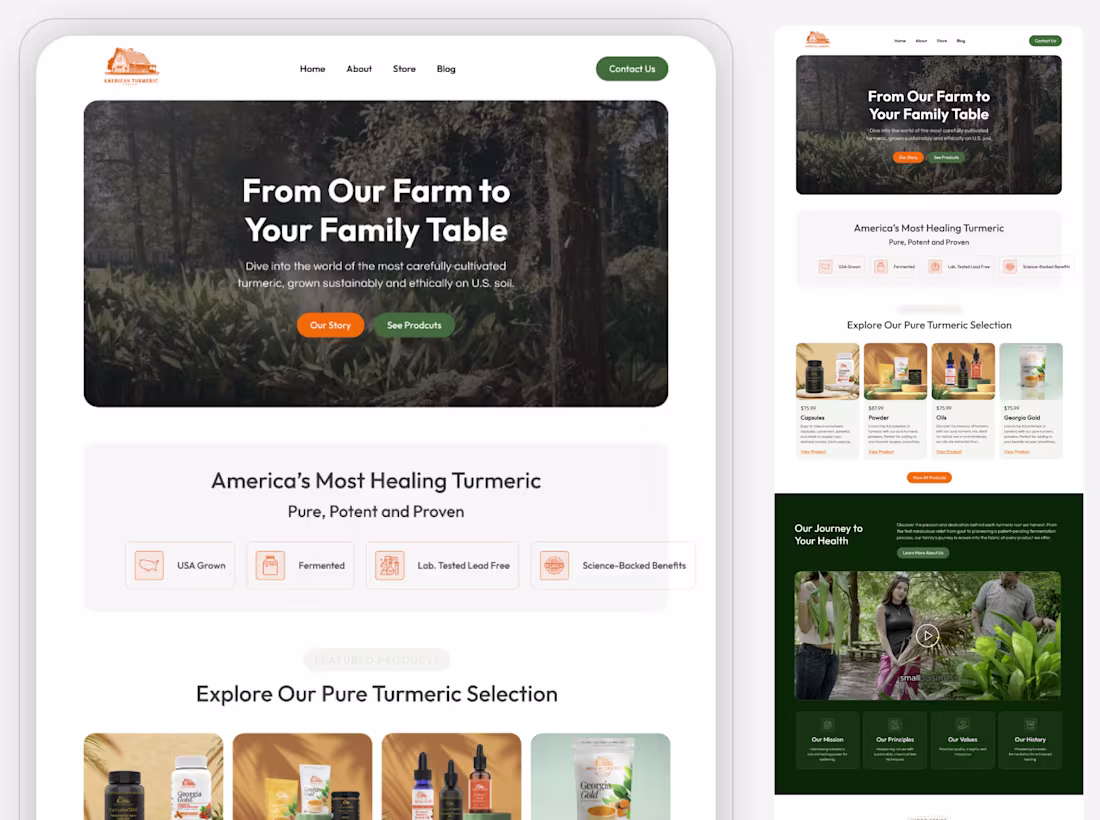 Cover image for American Turmeric Website Redesign