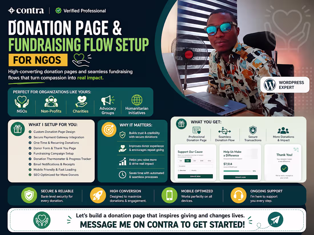 Cover image for Donation Page & Fundraising Flow Setup for NGOs