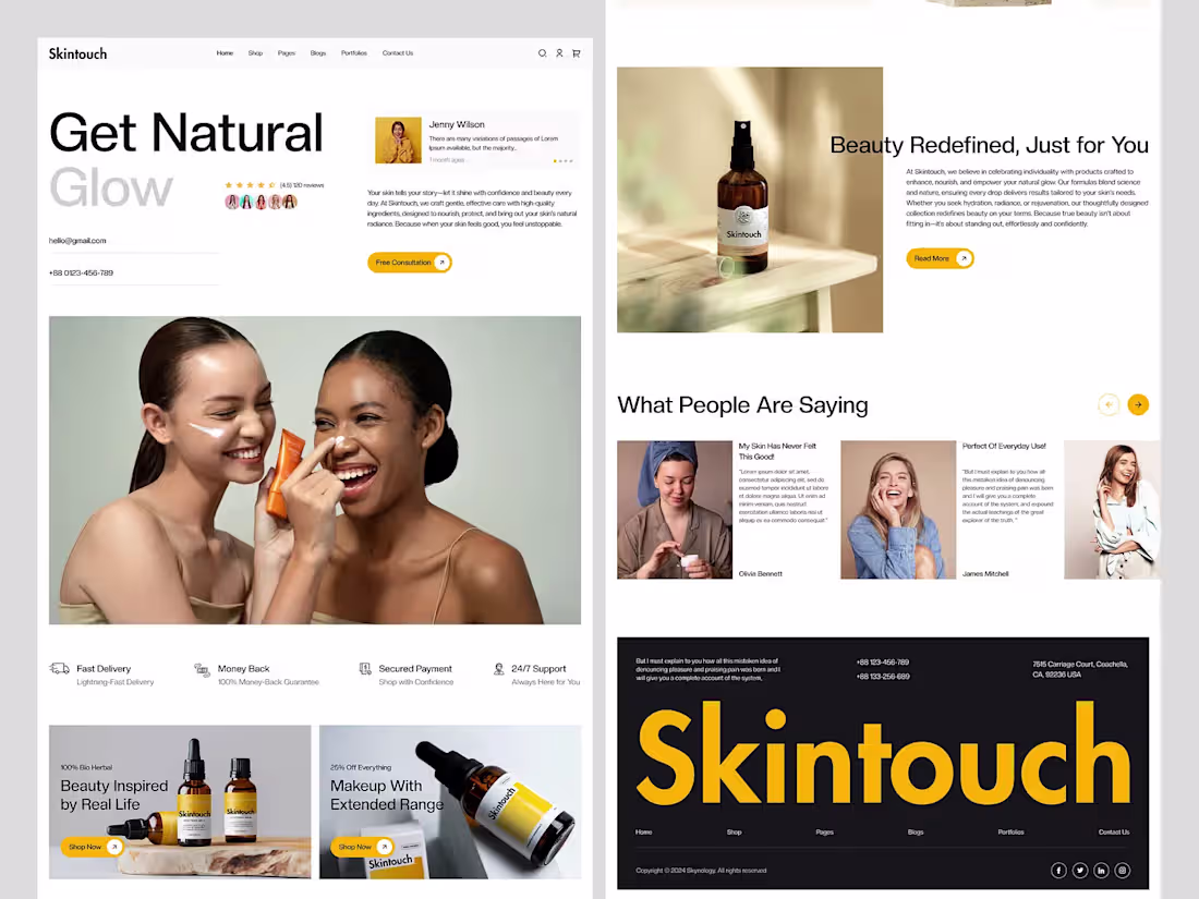 Cover image for Skintouch-Skincare Landing Page 👱🏻‍♀️