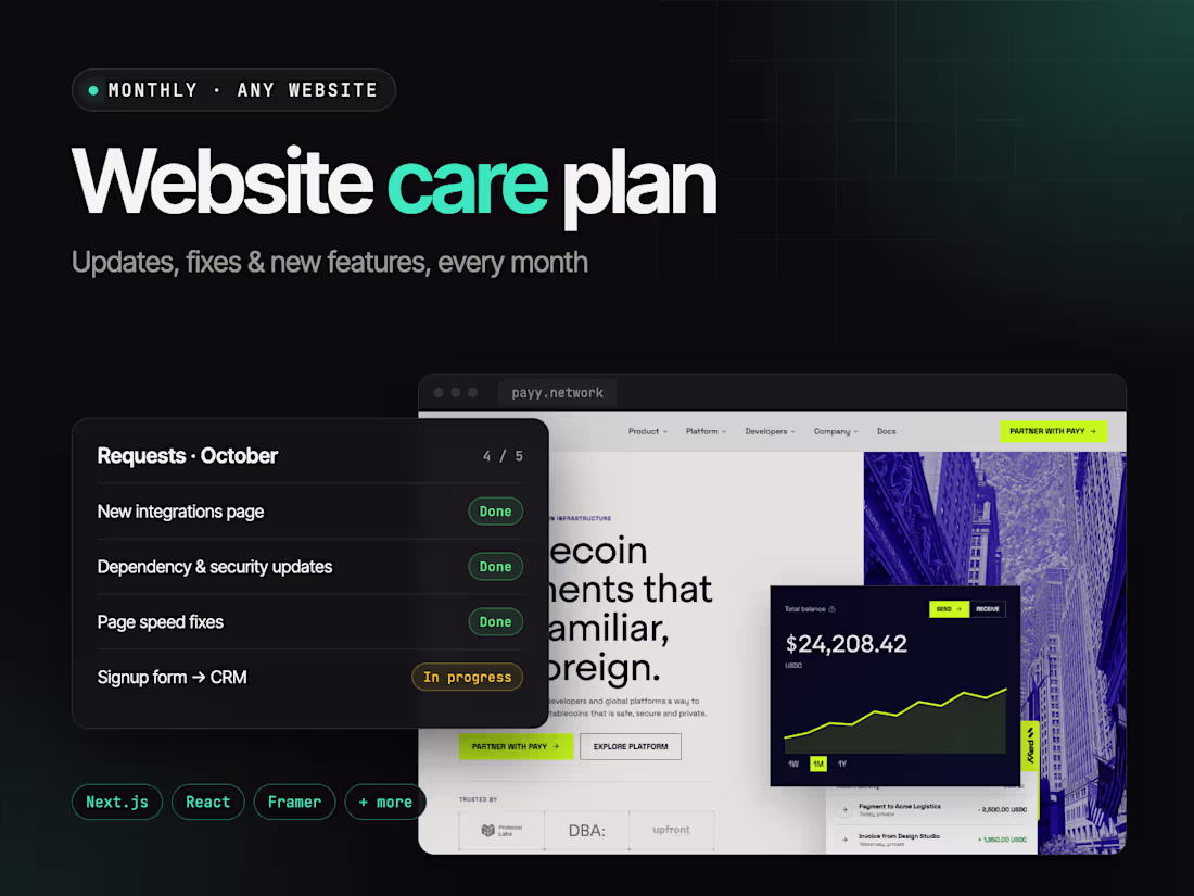 Cover image for Website Care Plan (Monthly)