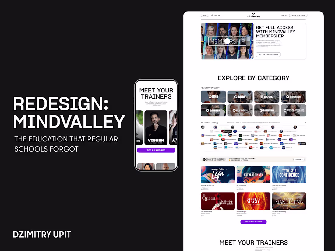 Cover image for MINDVALLEY | Corporate website redesign 