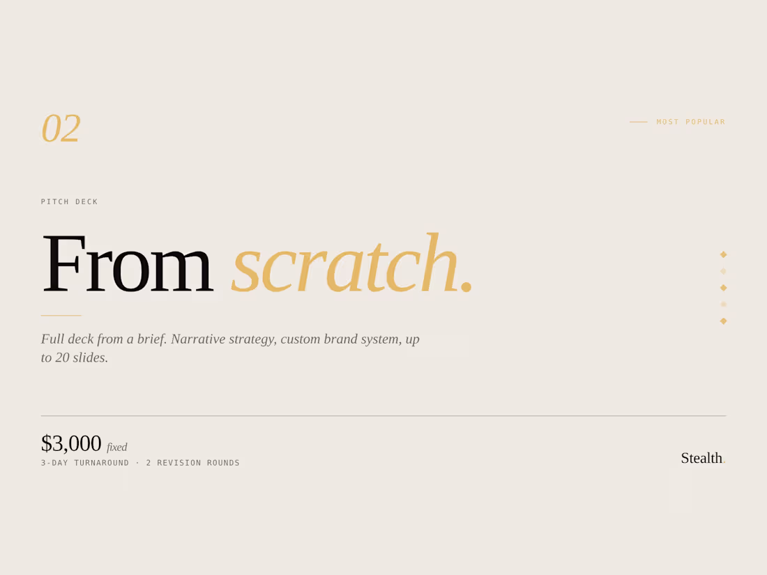Cover image for Pitch Deck · From Scratch