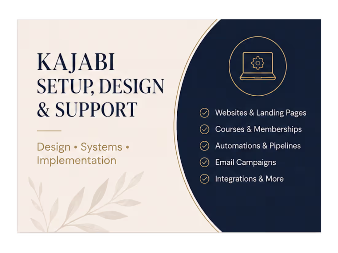 Cover image for Kajabi Setup, Design & Support