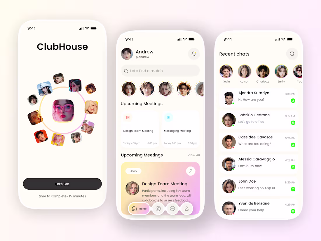 Cover image for Here is my ClubHouse App – Modern Social Audio & Meetings UI...