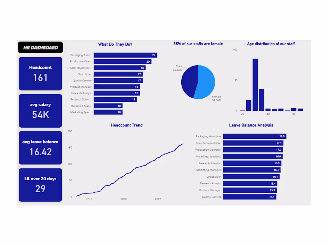 Cover image for Developed an HR dashboard to