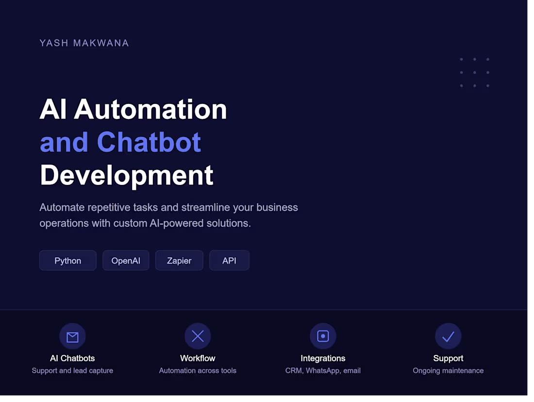 Cover image for AI Automation & Chatbot Development