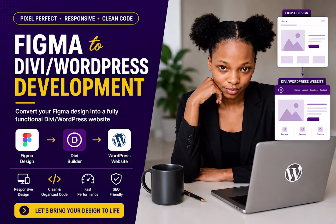 Cover image for Figma to Divi & WordPress | Pixel-Perfect Website Development
