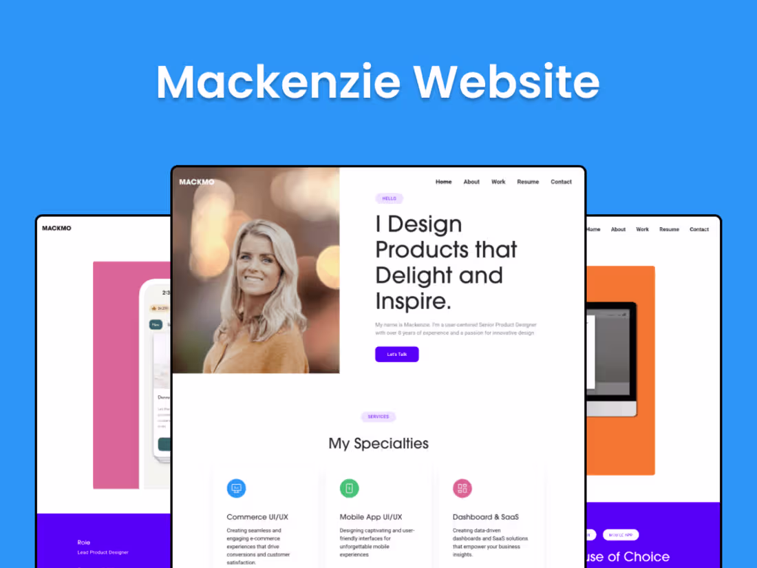 Cover image for Dynamic Portfolio Website for Mackenzie Morse– Next.js, Tailwind